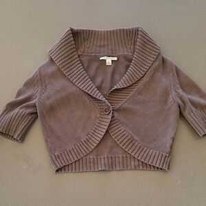 Banana Republic Brown Cropped Shawl-Collar Cardigan - Small